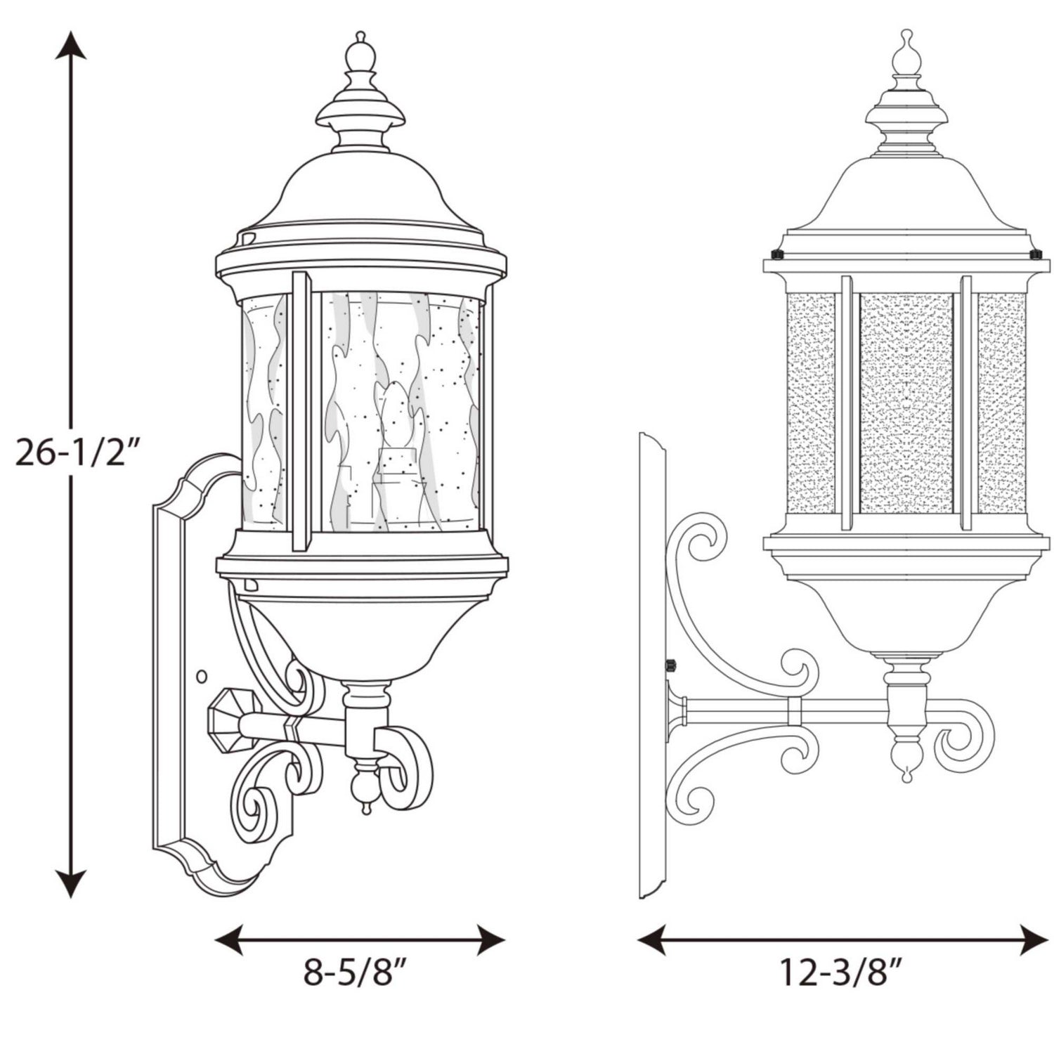 Progress Lighting - P5652-31 - Three Light Large Wall Lantern - Ashmore - Textured Black