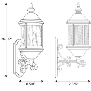 Progress Lighting - P5652-31 - Three Light Large Wall Lantern - Ashmore - Textured Black