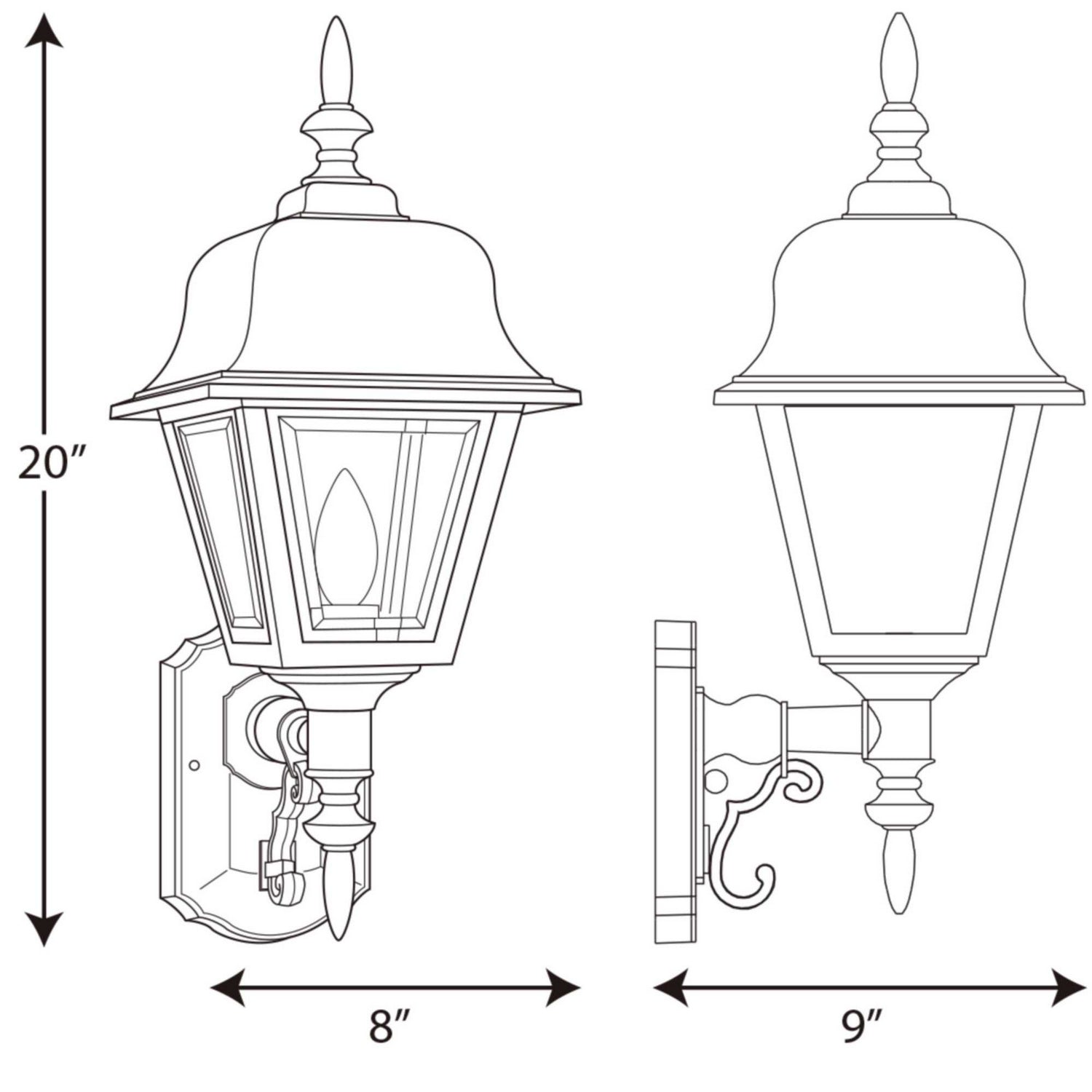 Progress Lighting - P5656-31 - One Light Wall Lantern - Non-Metallic Incandescent - Black