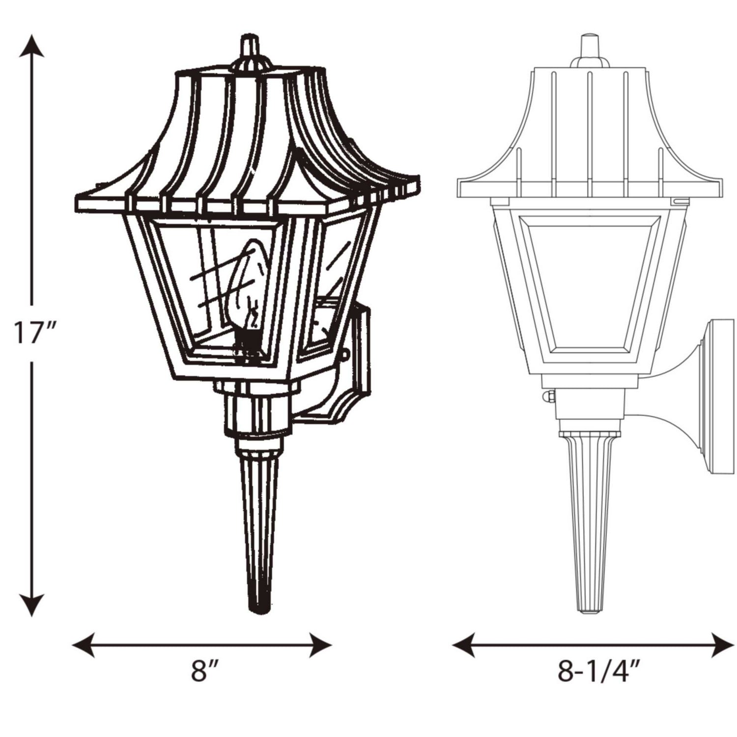 Progress Lighting - P5815-31 - One Light Wall Lantern - Mansard - Black