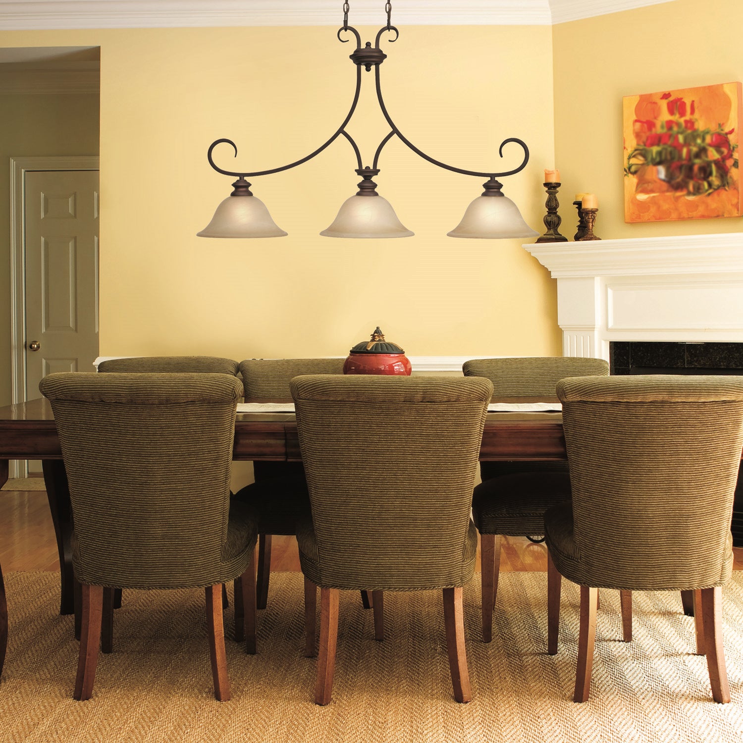 Golden - 6005-10 RBZ - Three Light Linear Pendant - Lancaster RBZ - Rubbed Bronze