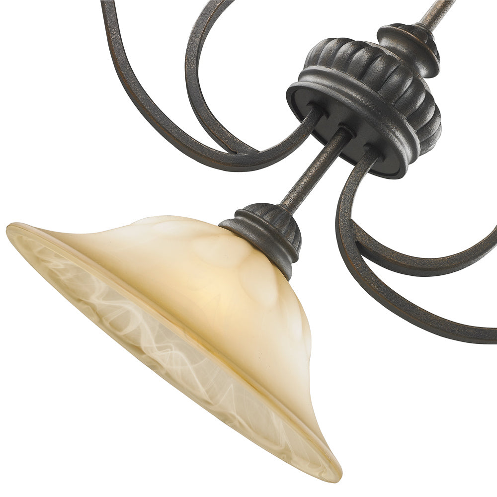 Golden - 7116-10 LC - Three Light Linear Pendant - Mayfair - Leather Crackle