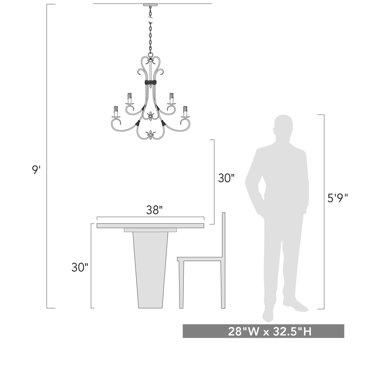 Golden - 8606-CN9 RBZ - Nine Light Chandelier - Homestead RBZ - Rubbed Bronze