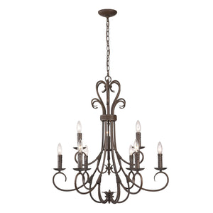 Golden - 8606-CN9 RBZ - Nine Light Chandelier - Homestead RBZ - Rubbed Bronze