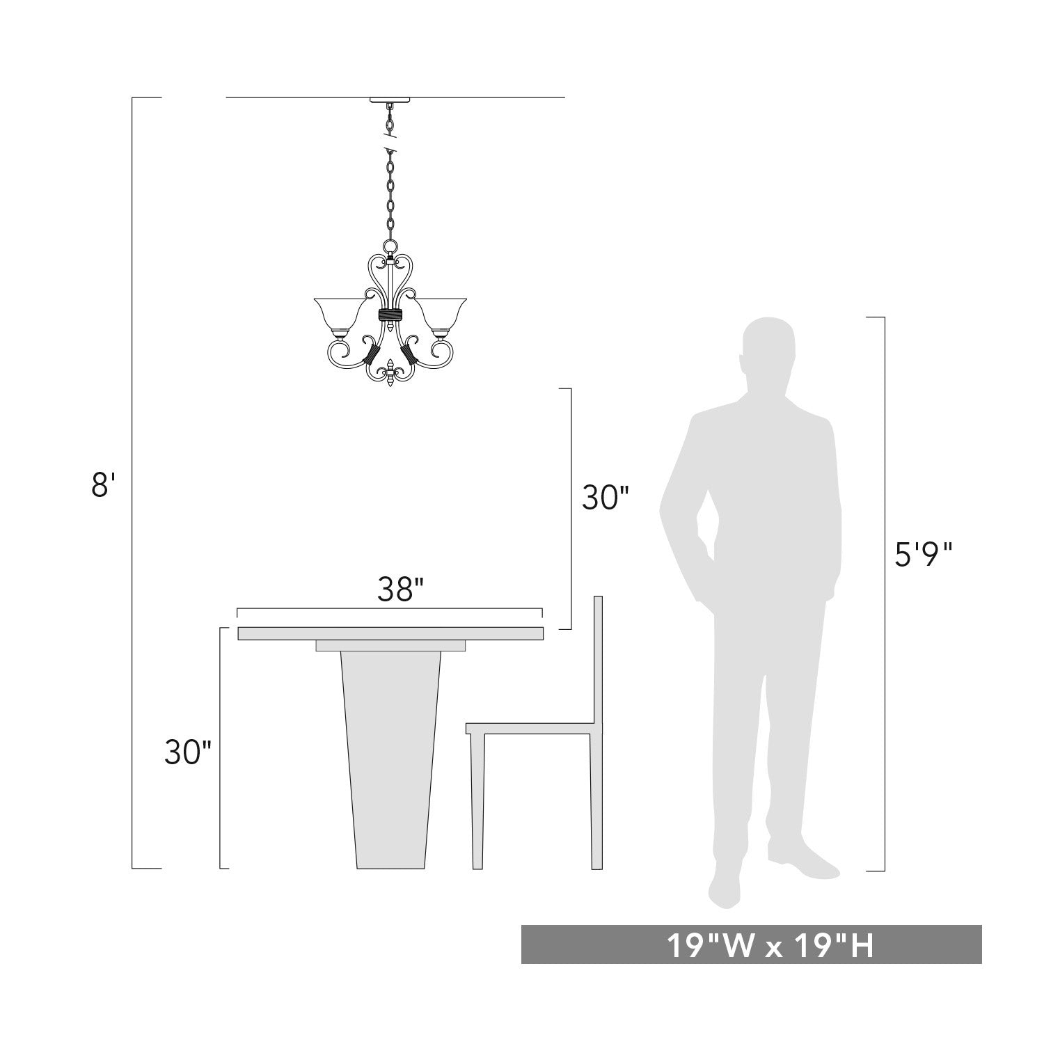 Golden - 8606-GM4 RBZ-TEA - Four Light Mini Chandelier - Homestead RBZ - Rubbed Bronze