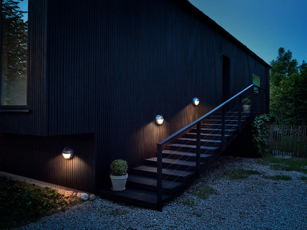 Skot Outdoor Wall Light - Opal Half Diffuser