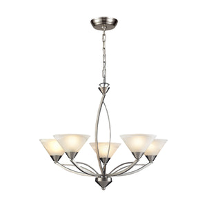 ELK Home - 7637/5 - Five Light Chandelier - Elysburg - Satin Nickel