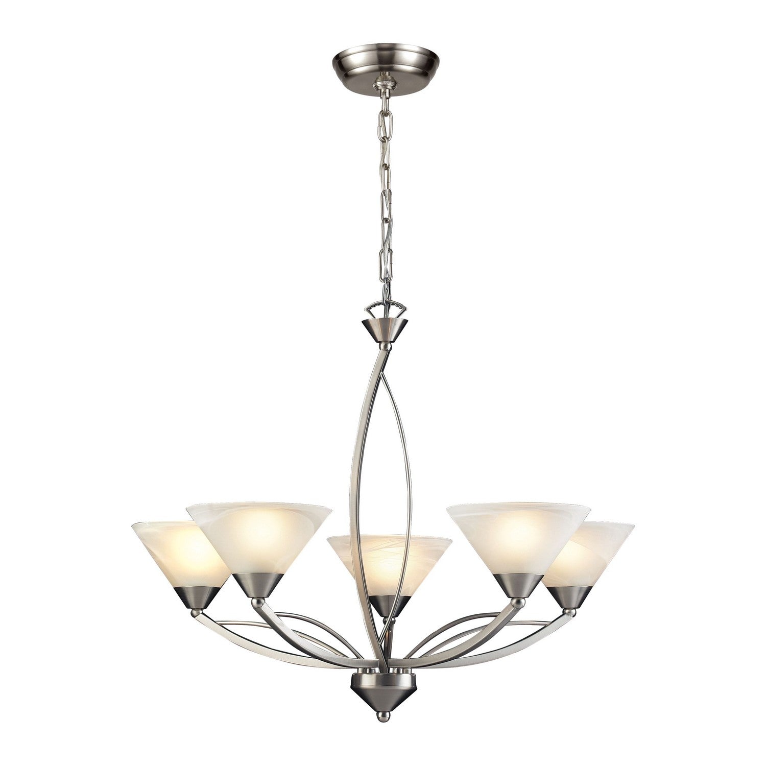 ELK Home - 7637/5 - Five Light Chandelier - Elysburg - Satin Nickel