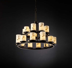 Justice Designs - FAL-8767-10-DBRZ - 21 Light Chandelier - LumenAria - Dark Bronze