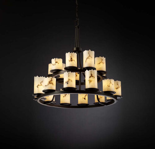 Justice Designs - FAL-8767-12-DBRZ - 21 Light Chandelier - LumenAria - Dark Bronze