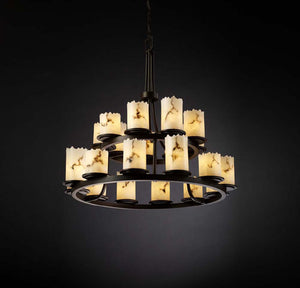 Justice Designs - FAL-8767-12-DBRZ - 21 Light Chandelier - LumenAria - Dark Bronze