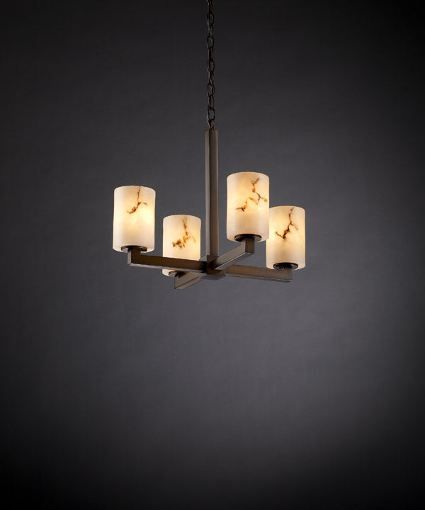 Justice Designs - FAL-8829-10-DBRZ - Four Light Chandelier - LumenAria - Dark Bronze