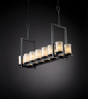 Justice Designs - GLA-8764-16-WHTW-MBLK - 14 Light Chandelier - Veneto Luce - Matte Black