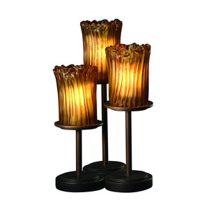 Justice Designs - GLA-8797-16-AMBR-DBRZ - Three Light Table Lamp - Veneto Luce - Dark Bronze