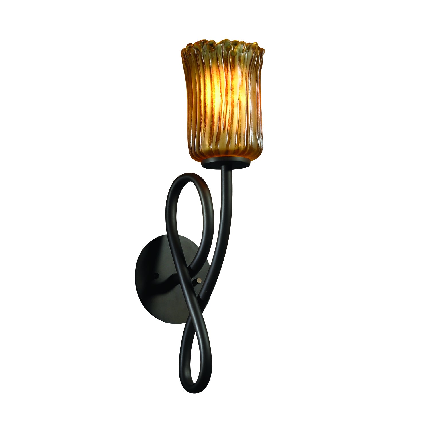 Justice Designs - GLA-8911-16-AMBR-DBRZ - One Light Wall Sconce - Veneto Luce - Dark Bronze