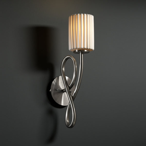 Justice Designs - POR-8911-10-PLET-NCKL - One Light Wall Sconce - Limoges - Brushed Nickel