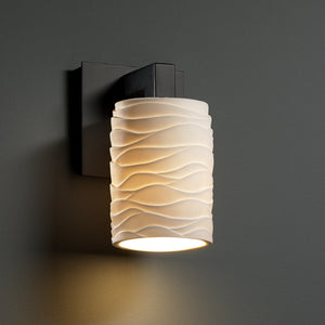 Justice Designs - POR-8921-10-WAVE-MBLK - One Light Wall Sconce - Limoges - Matte Black