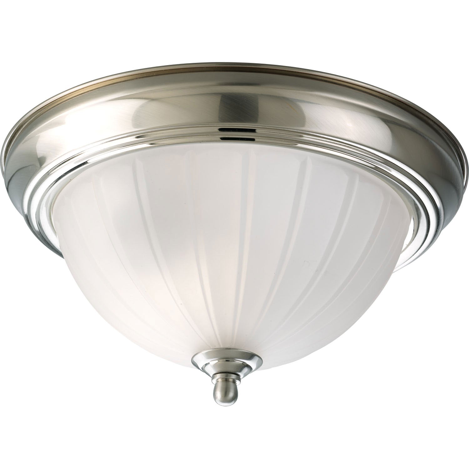 Progress Lighting - P3816-09 - One Light Flush Mount - Melon Glass - Brushed Nickel