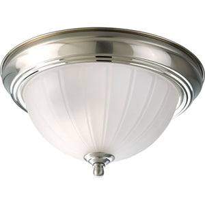 Progress Lighting - P3816-09 - One Light Flush Mount - Melon Glass - Brushed Nickel