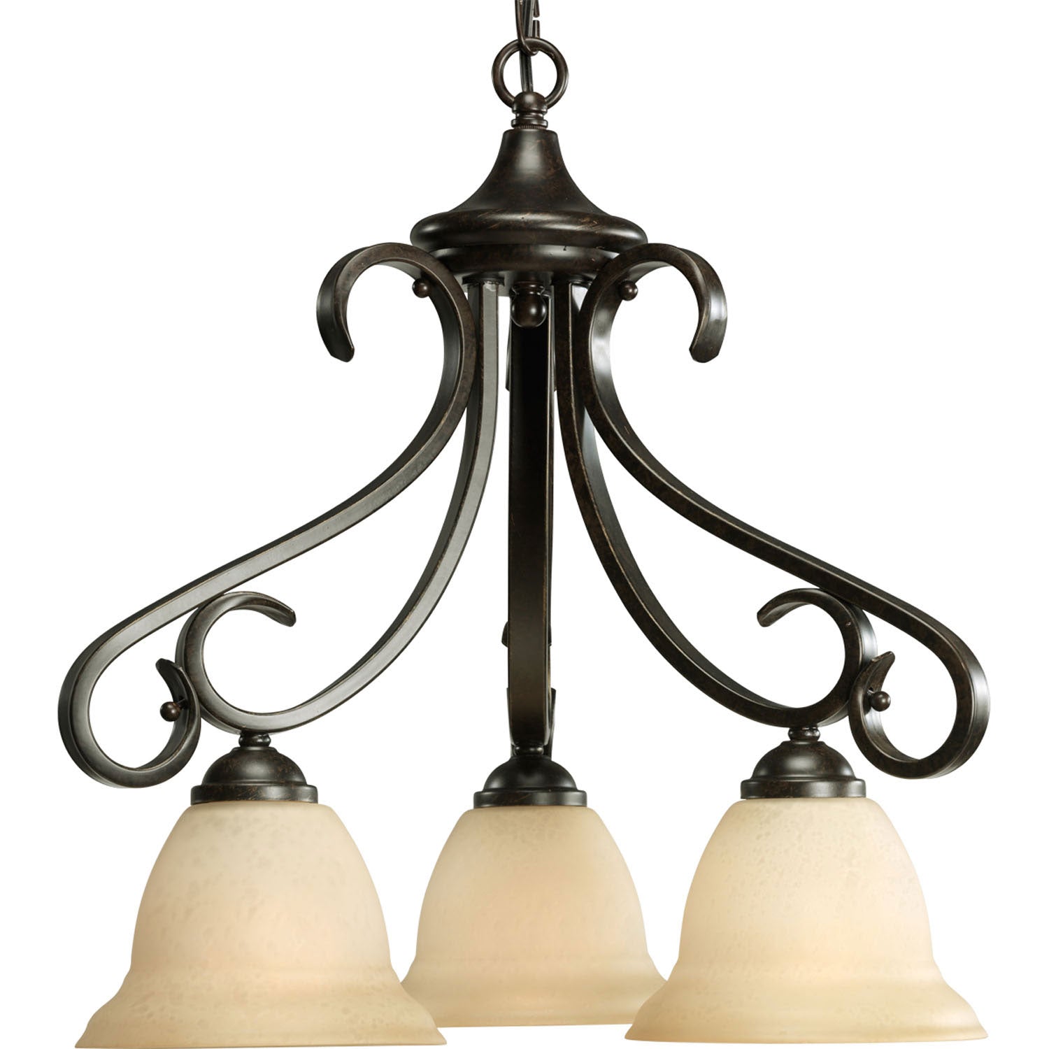 Progress Lighting - P4405-77 - Three Light Chandelier - Torino - Forged Bronze