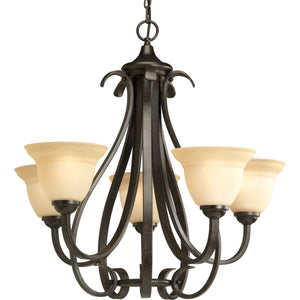 Progress Lighting - P4416-77 - Five Light Chandelier - Torino - Forged Bronze