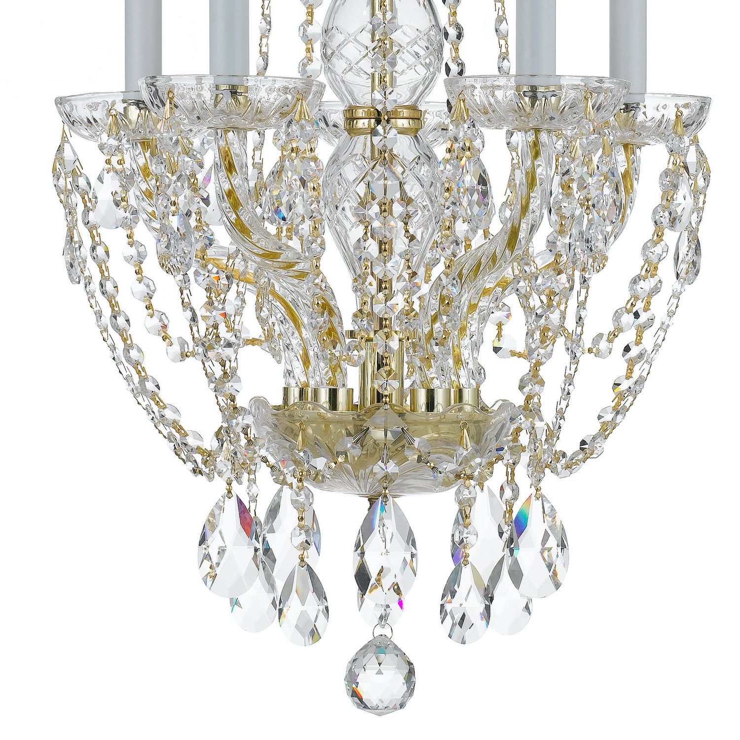 Crystorama - 1129-PB-CL-S - Five Light Mini Chandelier - Traditional Crystal - Polished Brass