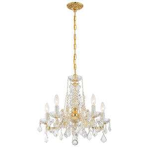 Crystorama - 4476-GD-CL-S - Five Light Mini Chandelier - Maria Theresa - Gold