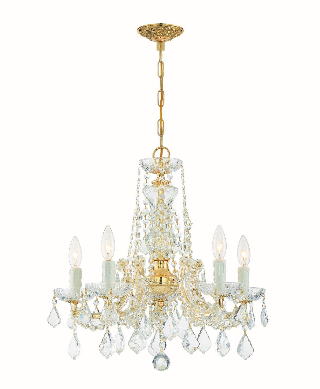 Crystorama - 4476-GD-CL-S - Five Light Mini Chandelier - Maria Theresa - Gold