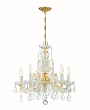 Crystorama - 4476-GD-CL-S - Five Light Mini Chandelier - Maria Theresa - Gold