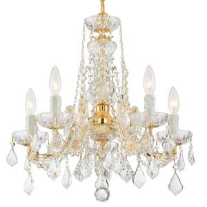 Crystorama - 4476-GD-CL-SAQ - Five Light Chandelier - Maria Theresa - Gold