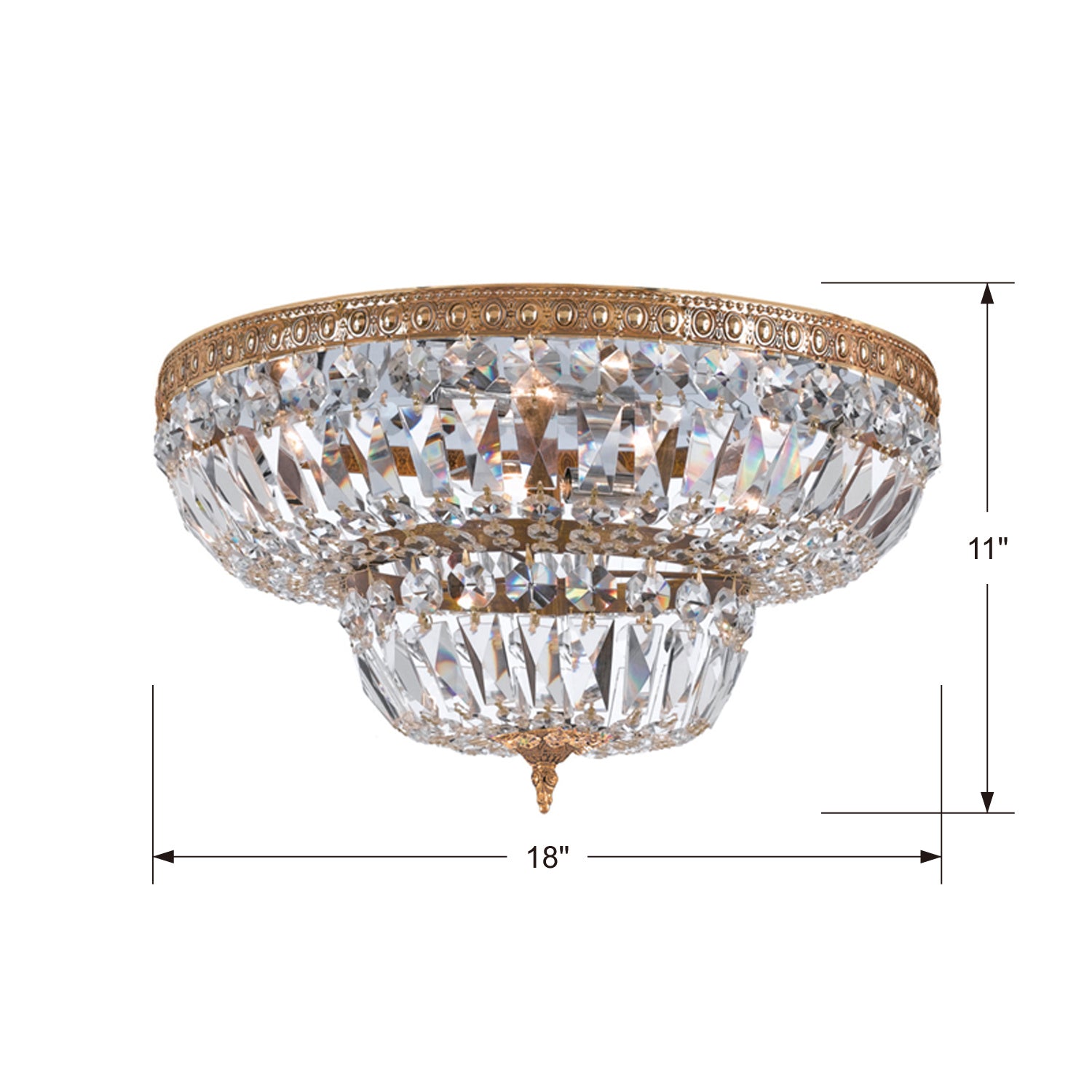 Crystorama - 718-OB-CL-MWP - Four Light Flush Mount - Ceiling Mount - Olde Brass