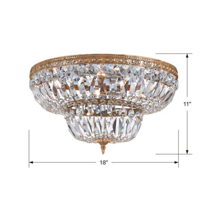 Crystorama - 718-OB-CL-S - Four Light Flush Mount - Ceiling Mount - Olde Brass