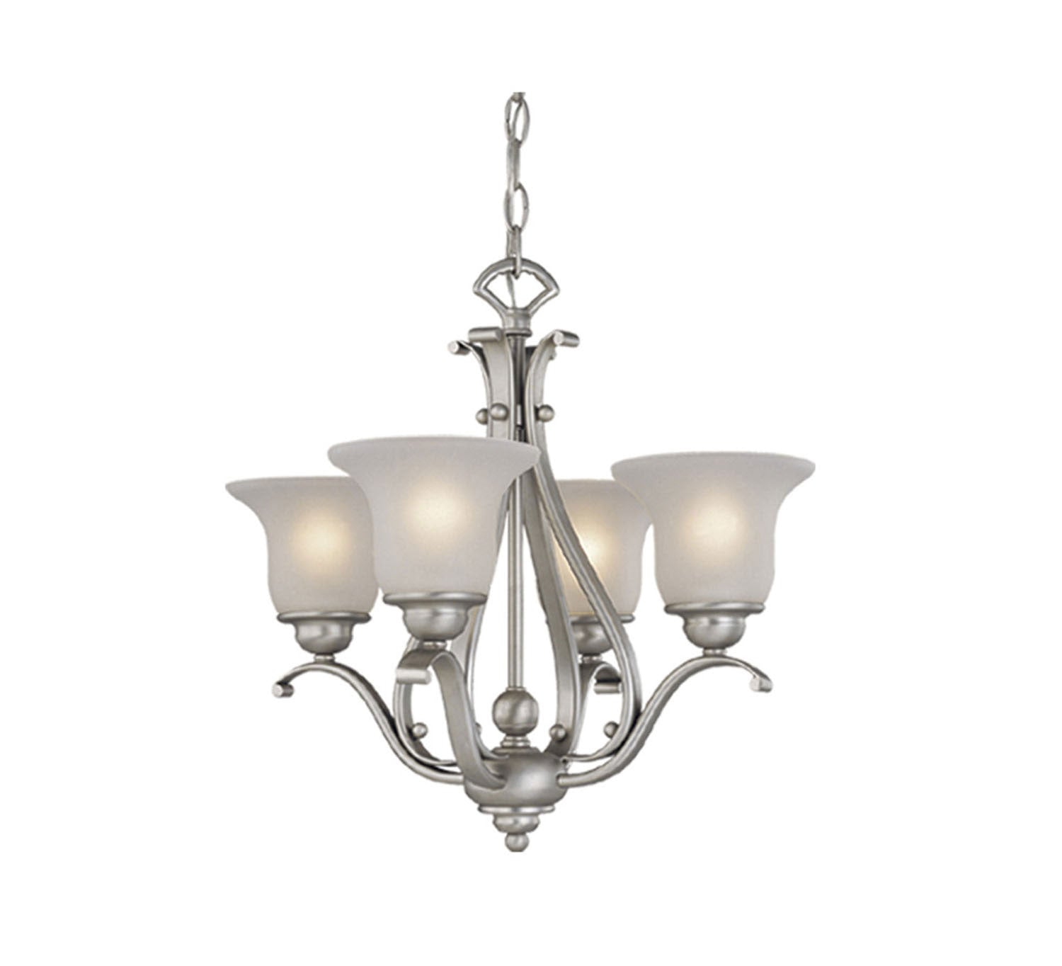 Vaxcel - CH35404BN - Four Light Mini Chandelier or Semi Flush - Monrovia - Brushed Nickel