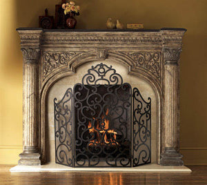 Ambella Home - 01168-420-074 - Fireplace - Arch - Cast Stone