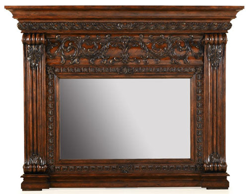 Ambella Home - 06555-440-283 - Fireplace Mirror - Casa Bella - Dark Mahogany