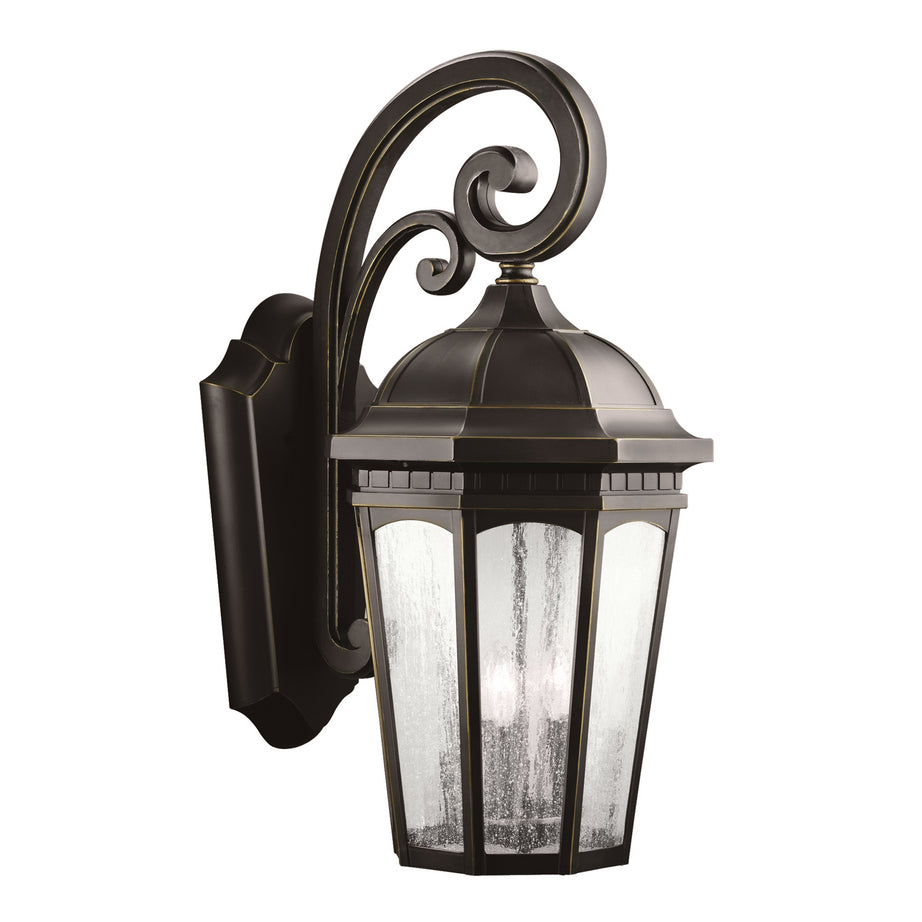 Kichler - 9035RZ - Three Light Outdoor Wall Mount - Courtyard - Rubbed Bronze