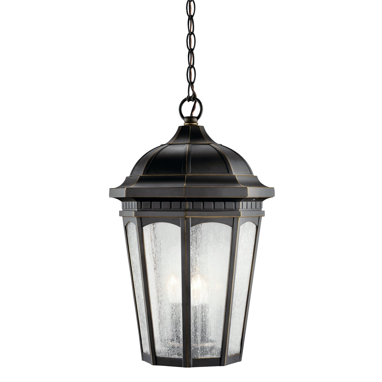 Kichler - 9539RZ - Three Light Outdoor Pendant - Courtyard - Rubbed Bronze