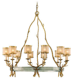 Corbett Lighting - 66-012-VGL/SSL - 12 Light Chandelier - Parc Royale - Vintage Gold Leaf