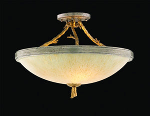 Corbett Lighting - 66-33-VGL/SSL - Three Light Semi Flush Mount - Parc Royale - Vintage Gold Leaf