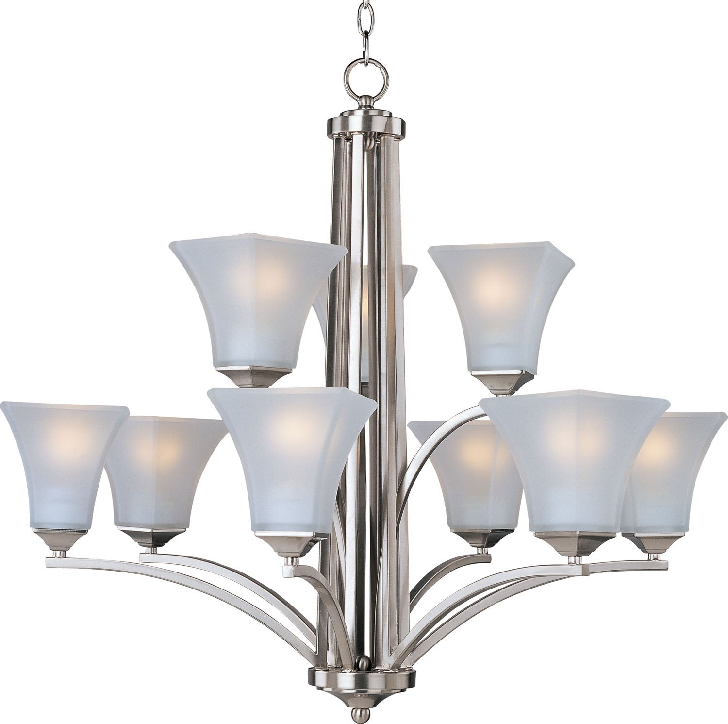 Maxim - 20096FTSN - Nine Light Chandelier - Aurora - Satin Nickel