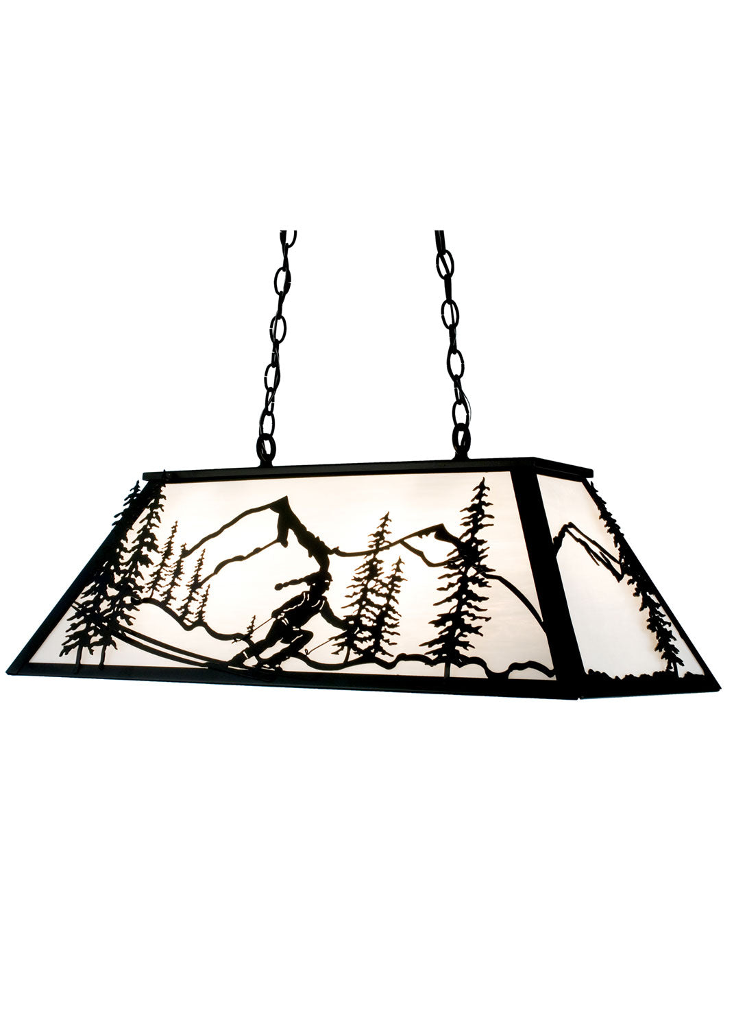 Meyda Tiffany - 15419 - Six Light Oblong Pendant - Alpine - Textured Black