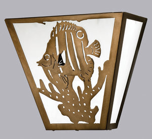 Meyda Tiffany - 23909 - Two Light Wall Sconce - Tropical Fish - Antique Copper