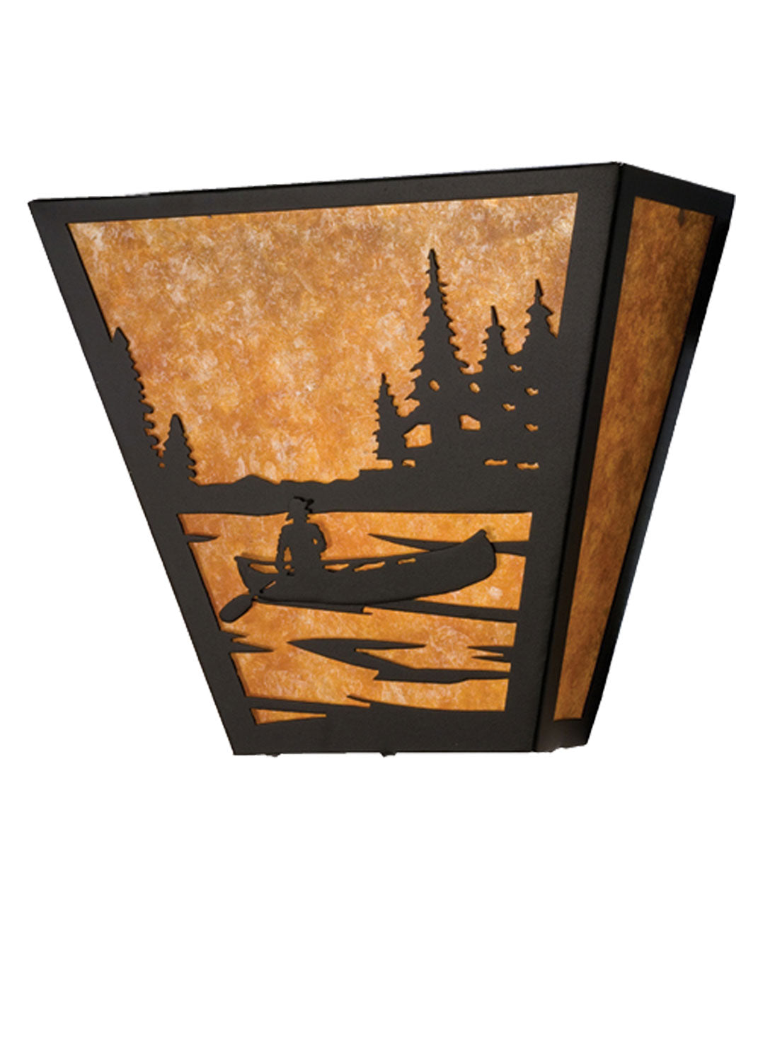 Meyda Tiffany - 23941 - Two Light Wall Sconce - Canoe At Lake - Textured Black