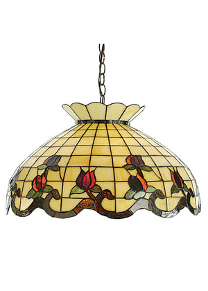 Meyda Tiffany - 28671 - Three Light Pendant - Roseborder - Beige Burgundy Xag