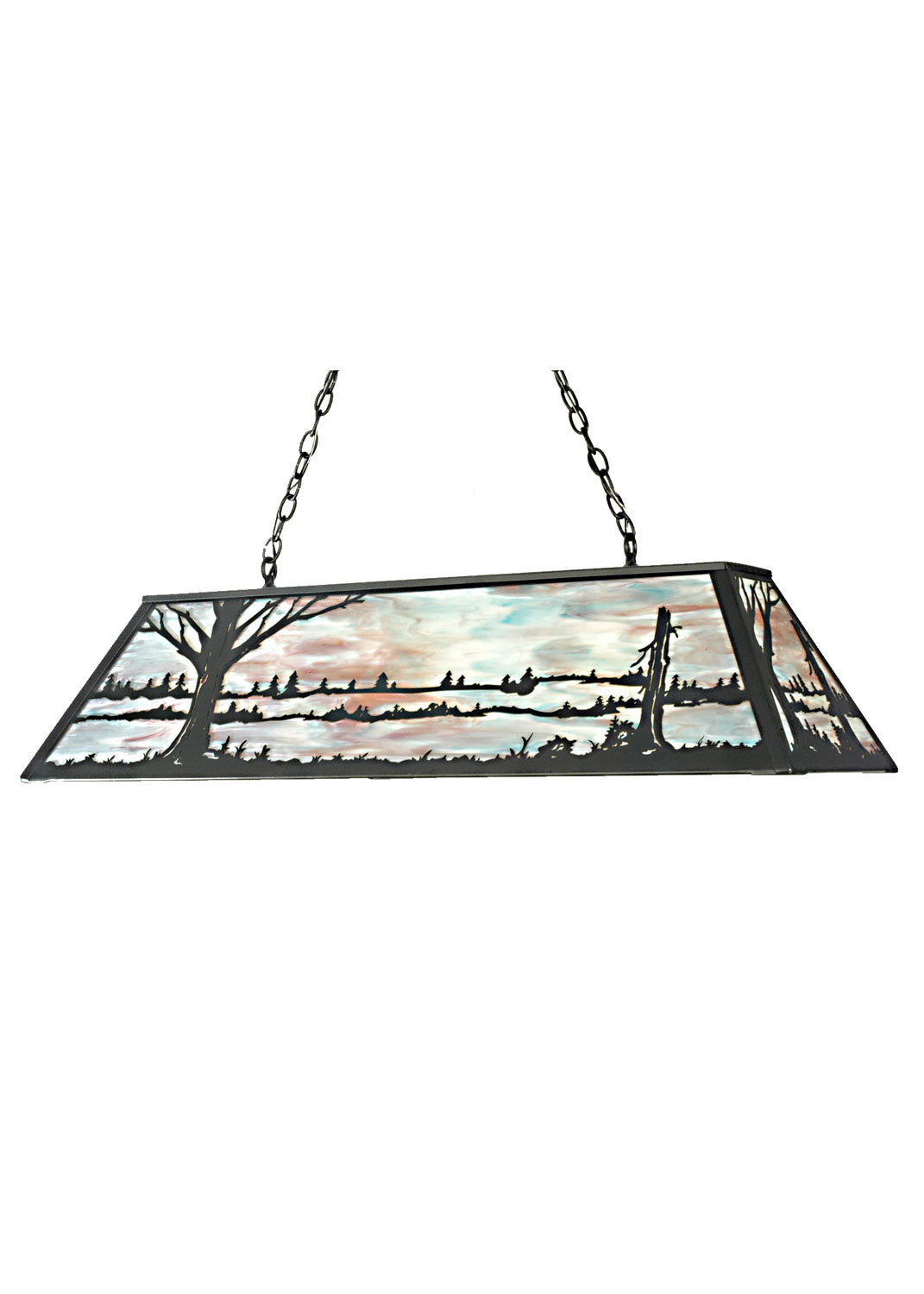 Meyda Tiffany - 30639 - Nine Light Oblong Pendant - Quiet Pond - Textured Black