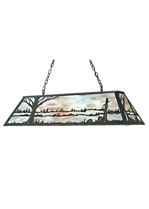 Meyda Tiffany - 30639 - Nine Light Oblong Pendant - Quiet Pond - Textured Black