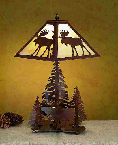 Meyda Tiffany - 32524 - Two Light Table Lamp - Moose On The Loose - Beige