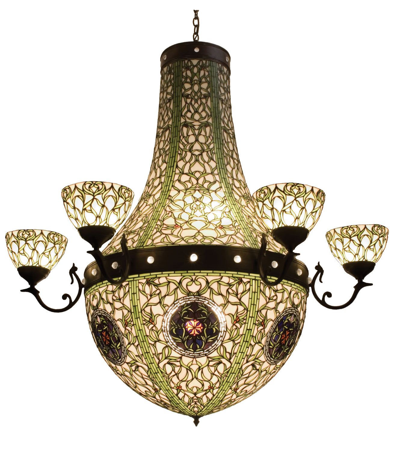 Meyda Tiffany - 38465 - 14 Light Chandelier - Grand Tulip Medallion - Mahogany Bronze