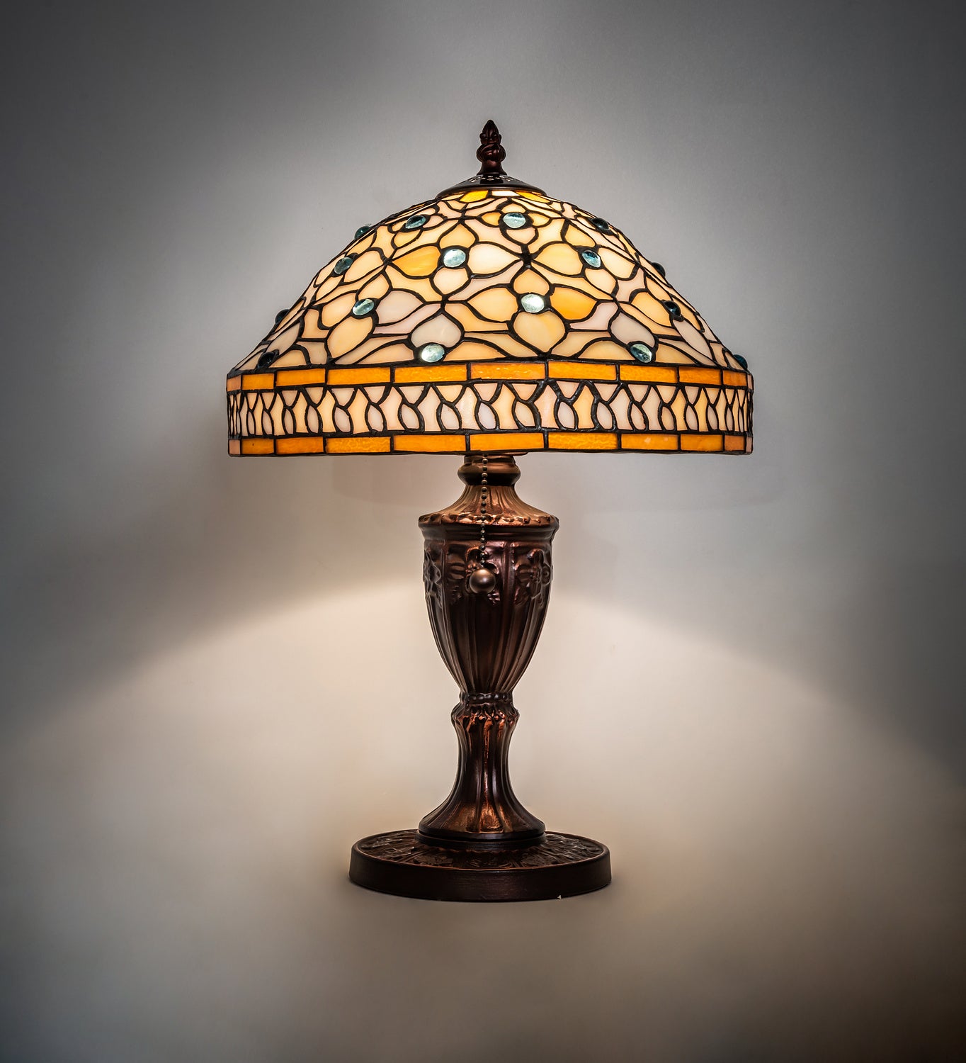 Meyda Tiffany - 44881 - One Light Accent Lamp - Jeweled Quatrefoil - Bai Ha Blue Jewel