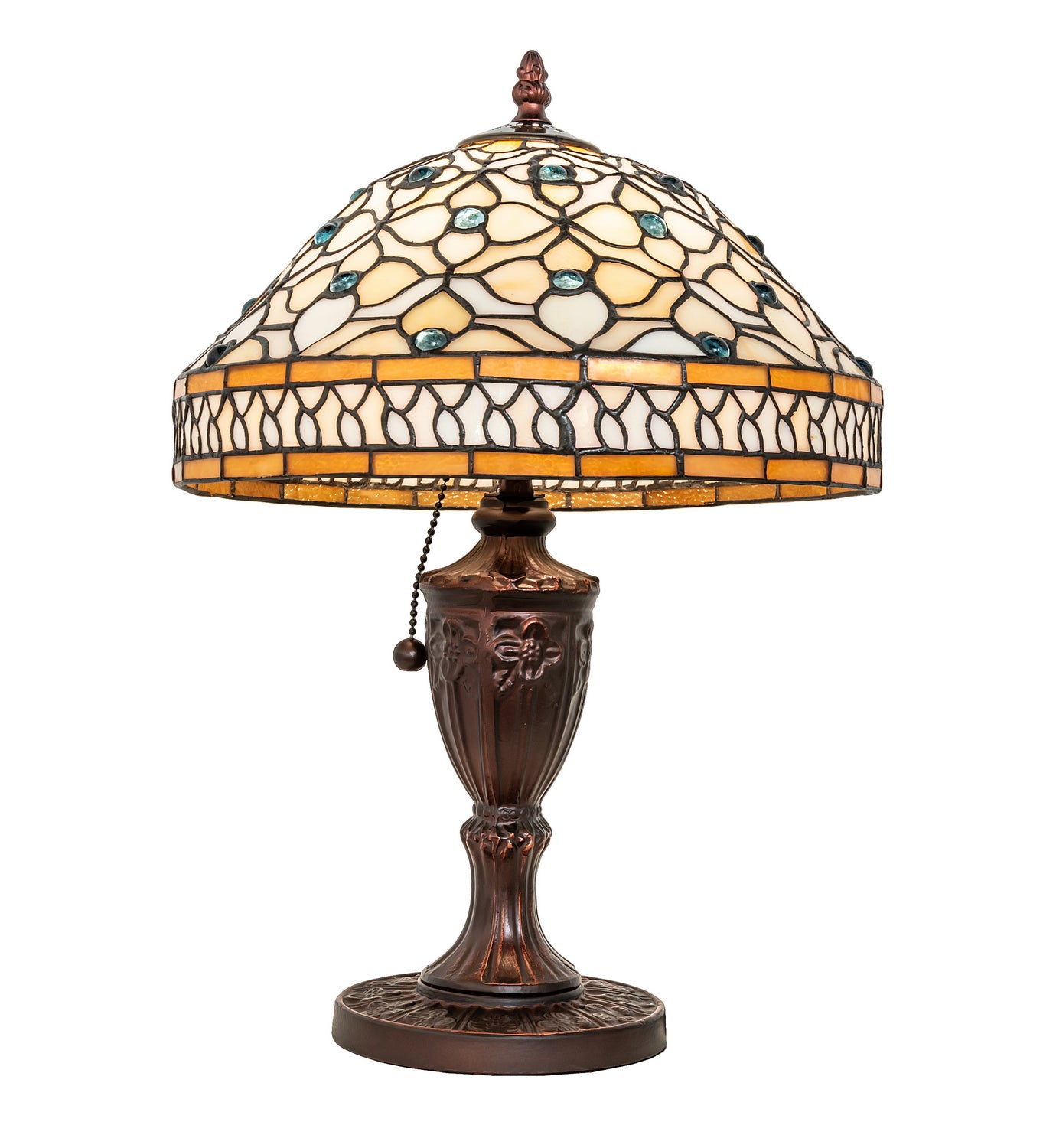 Meyda Tiffany - 44881 - One Light Accent Lamp - Jeweled Quatrefoil - Bai Ha Blue Jewel